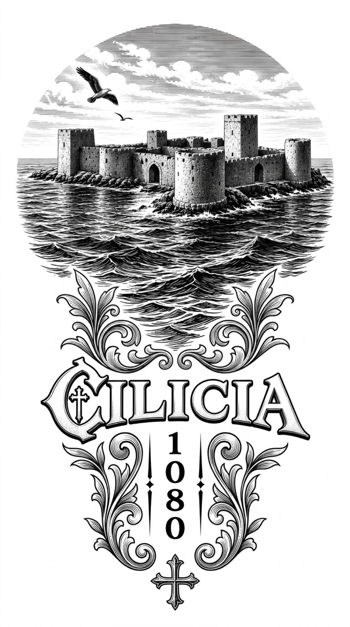 The sea fortress of Cilicia — engraving
