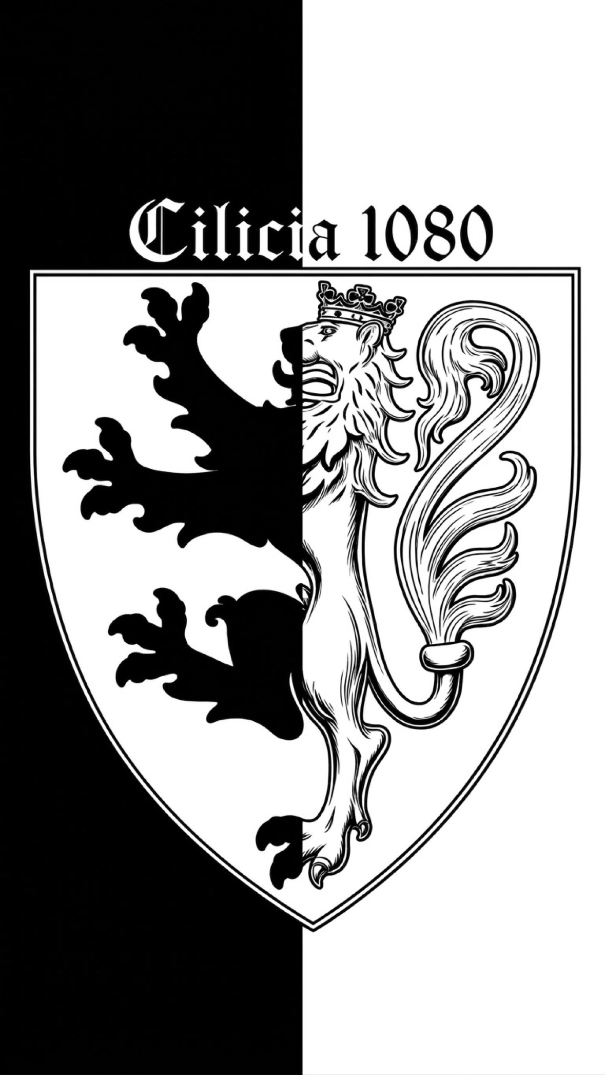 Cilicia 1080 lion — black and white split design