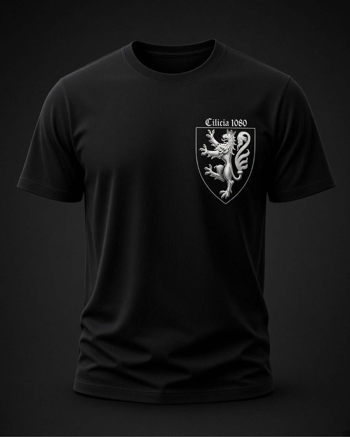 Cilicia 1080 Tee — black, chest emblem