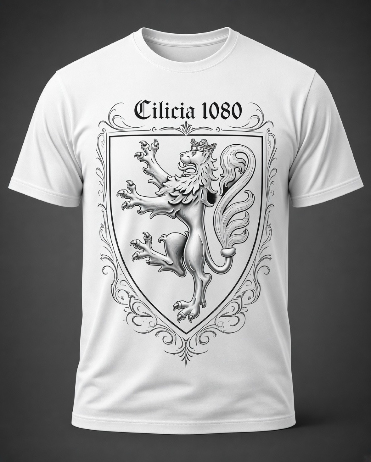 Cilicia 1080 Tee — white, silver lion